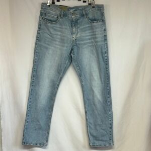 Goodfellow & Co Mens Athletic Fit Light Wash Total Flex Jeans 38x32 Blue Slim